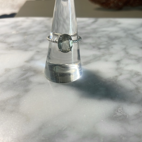 Green amethyst ring 925 sterling silver in size 7 - Picture 6 of 8